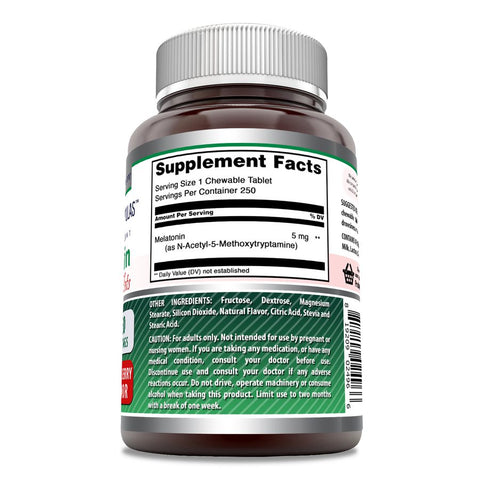 Image of Amazing Formulas Melatonin | 5 Mg | 250 Chewable Tablets | Strawberry Flavor