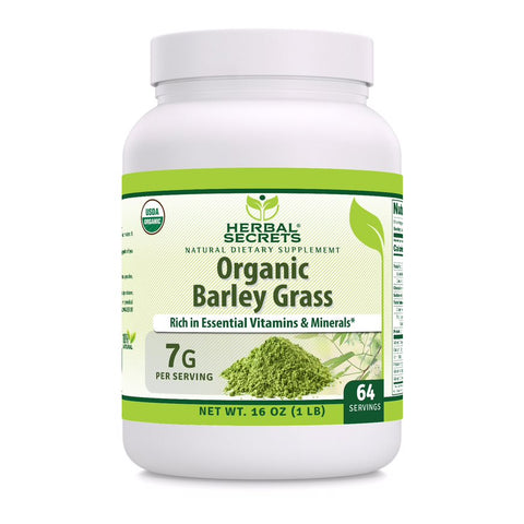 Image of Herbal Secrets Barley Grass Powder | 16 Oz | 7 Grams per Serving | 64 Servings | USDA Organic