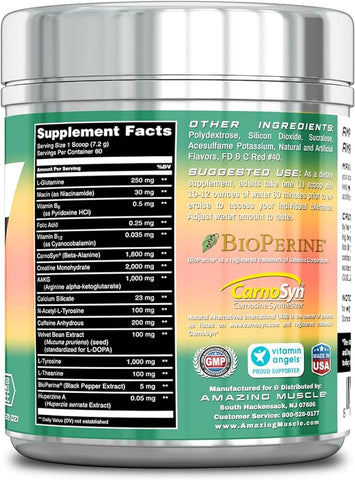 Image of Amazing Muscle Max Boost Pre-Workout Formula | Watermelon Flavor | 60 Servings | 7.2 Grams per Serving