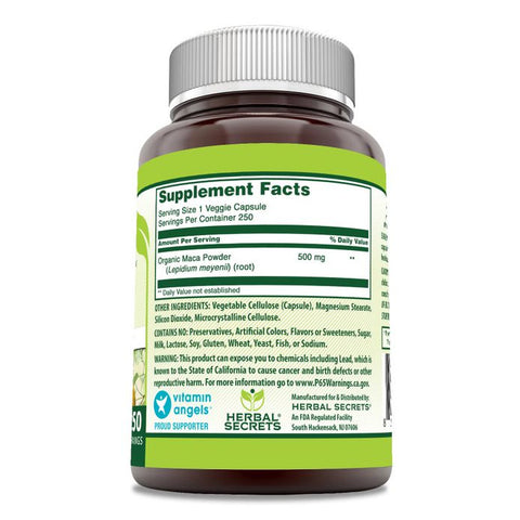 Image of Herbal Secrets Maca | 500 Mg | 250 Veggie Capsules