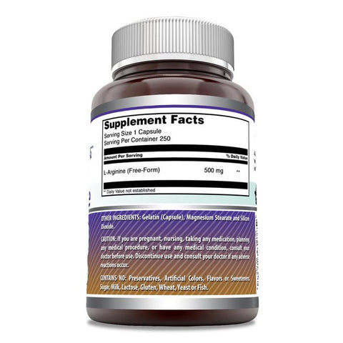 Image of Amazing Formulas L-Arginine | 500 Mg | 250 Capsules