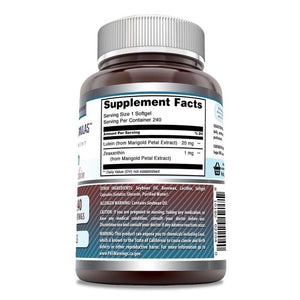 Amazing Formulas Lutein with Zeaxanthin | 20 mg | 240 Softgels
