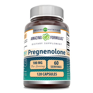 Amazing Formulas Pregnenolone | 100 Mg Per Serving | 120 Capsules