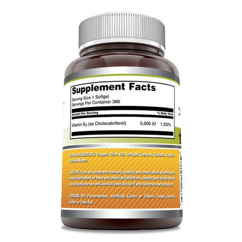 Image of Amazing Formulas Vitamin D3 With Organic Olive Oil | 5000 IU | 360 Softgels
