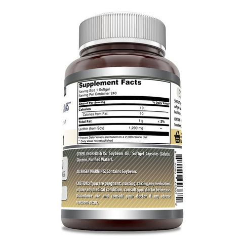 Image of Amazing Formulas Lecithin | 1200 Mg | 240 Softgels