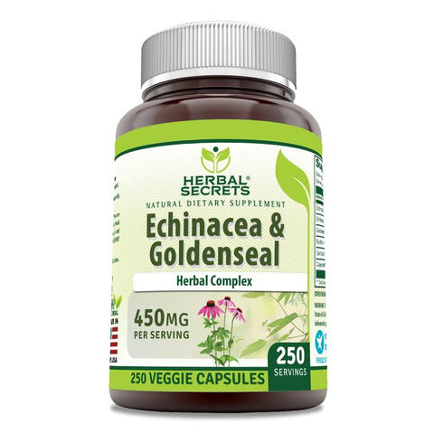 Image of Herbal Secrets Echinacea & Goldenseal Root | 450 Mg | 250 Capsules