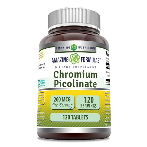 Image of Amazing Formulas Chromium Picolinate | 200 Mcg | 120 Tablets
