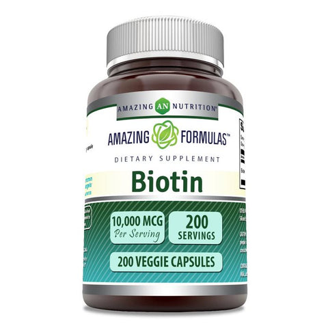 Image of Amazing Formulas Biotin | 10000 Mcg | 200 Veggie Capsules