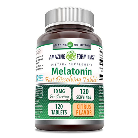 Image of Amazing Formulas Melatonin | 10 Mg | 120 Fast Dissolving Tablets | Citrus Flavor