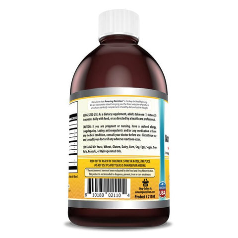 Image of Amazing Omega Norwegian Cod Liver Oil | 16 Fl. Oz. Liquid | Orange Flavor