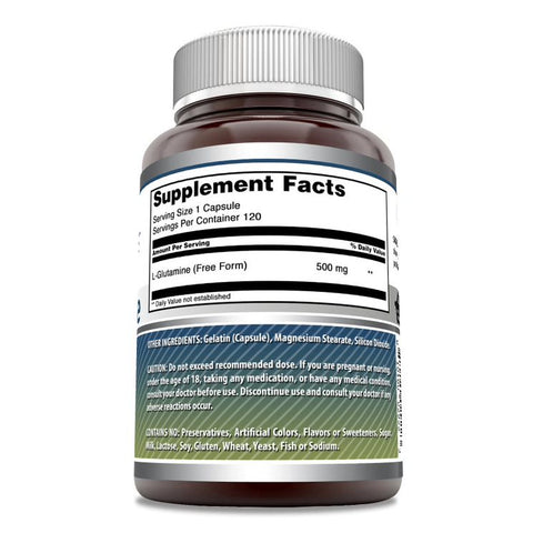 Image of Amazing Formulas L-Glutamine | 500 Mg | 120 Capsules