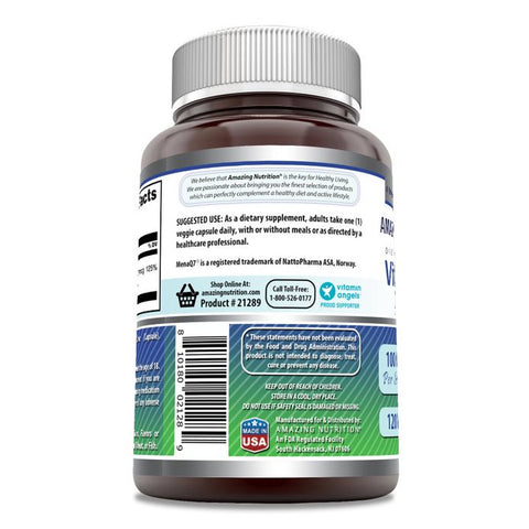 Image of Amazing Formulas Vitamin K2 MenaQ7 | 100 Mcg | 120 Veggie Capsules