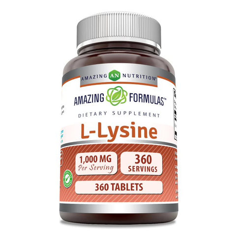 Image of Amazing Formulas L-Lysine | 1000 Mg | 360 Tablets