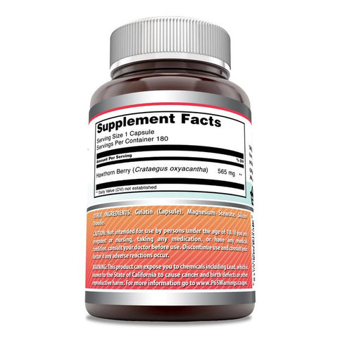 Image of Amazing Formulas Hawthorn Berries | 565 Mg | 180 Capsules