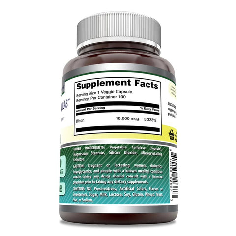 Image of Amazing Formulas Biotin | 10000 Mcg | 100 Veggie Capsules