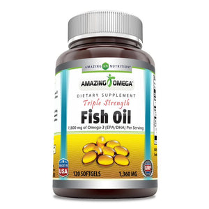 Amazing Omega Triple Strength Fish Oil | 1360 Mg | 120 Softgels
