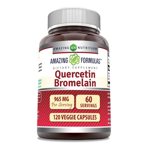 Image of Amazing Formulas Quercetin 800 Mg with Bromelain 165 Mg Per Serving | 120 Veggie capsules