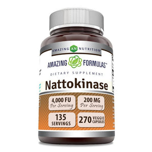 Amazing Formulas Nattokinase | 200 Mg Per Serving | 4000 FU | 270 Veggie Capsules