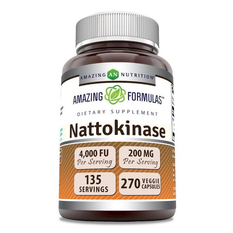 Image of Amazing Formulas Nattokinase | 200 Mg Per Serving | 4000 FU | 270 Veggie Capsules
