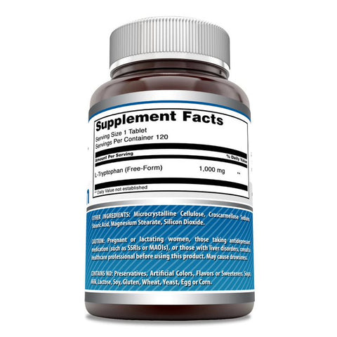 Image of Amazing Formulas L-Tryptophan | 1000 Mg | 120 Tablets