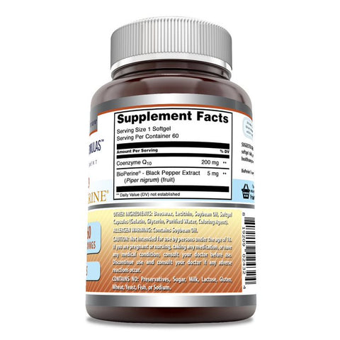 Image of Amazing Formulas CoQ10 with Bioperine | 200 Mg | 60 Softgels