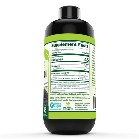 Image of Herbal Secrets Black Seed Oil | 16 Fl. Oz. | 5G per Serving | 96 Servings