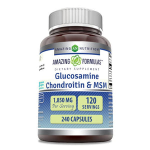 Amazing Formulas Glucosamine Chondroitin MSM | 1850 Mg Per Serving | 240 Capsules