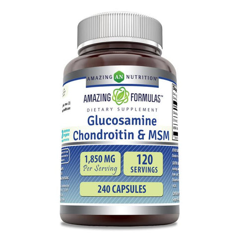 Image of Amazing Formulas Glucosamine Chondroitin MSM | 1850 Mg Per Serving | 240 Capsules