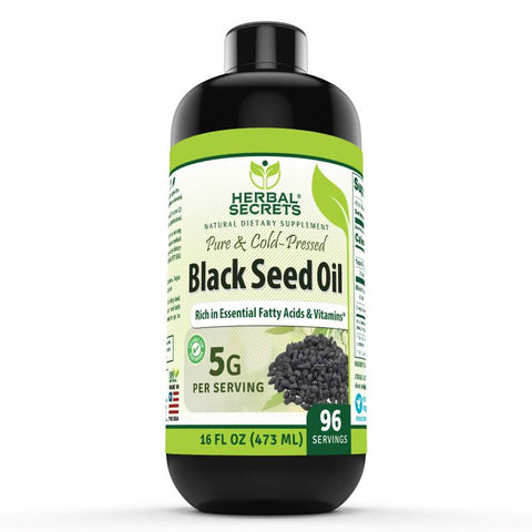 Image of Herbal Secrets Black Seed Oil | 16 Fl. Oz. | 5G per Serving | 96 Servings