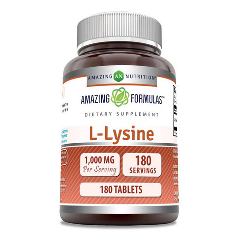 Image of Amazing Formulas L-Lysine | 1000 Mg | 180 Tablets
