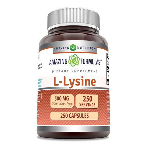 Image of Amazing Formulas L-Lysine | 500 Mg | 250 Capsules