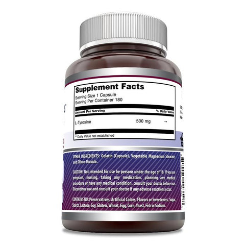 Image of Amazing Formulas L-Tyrosine | 500 mg | 180 Capsules