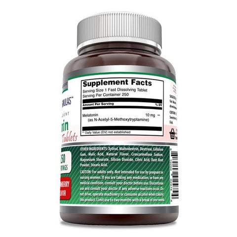Image of Amazing Formulas Melatonin | 10 Mg | 250 Fast Dissolving Tablets | Strawberry Flavor
