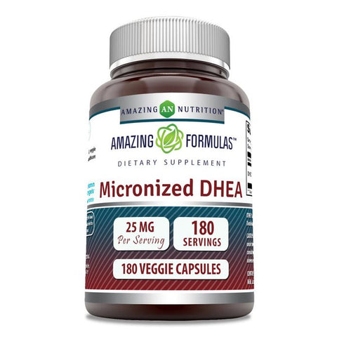 Image of Amazing Formulas Micronized DHEA | 25 Mg | 180 Veggie Capsules