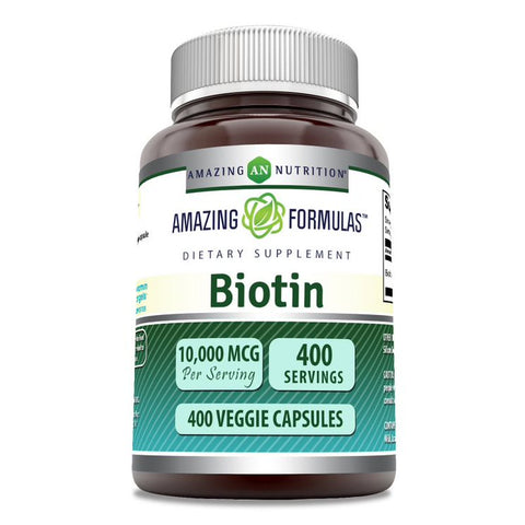 Image of Amazing Formulas Biotin | 10000 Mcg | 400 Veggie Capsules