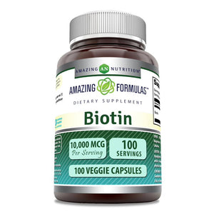 Amazing Formulas Biotin | 10000 Mcg | 100 Veggie Capsules