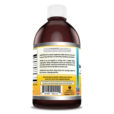 Image of Amazing Omega Norwegian Cod Liver Oil | 16 Fl. Oz. Liquid | Lemon Flavor