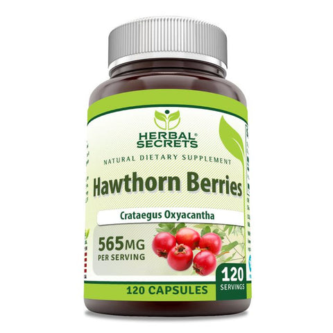 Image of Herbal Secrets Hawthorn Berries | 565 Mg | 120 Capsules