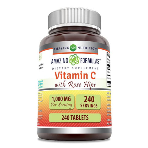 Image of Amazing Formulas Vitamin C with Rose Hips | 1000 Mg | 240 Tablets