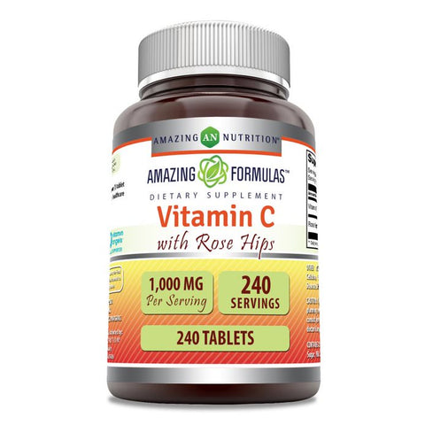 Image of Amazing Formulas Vitamin C with Rose Hips | 1000 Mg | 240 Tablets