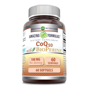 Amazing Formulas CoQ10 with Bioperine | 100 Mg | 60 Softgels