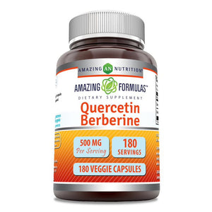 Amazing Formulas Quercetin Berberine | 500 Mg |  180 Veggie Capsule