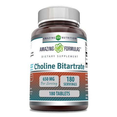 Image of Amazing Formulas Choline Bitartrate | 650 Mg | 180 Tablets