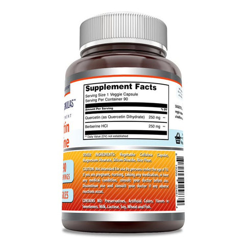 Image of Amazing Formulas Quercetin Berberine | 500 Mg | 90 Veggie Capsules