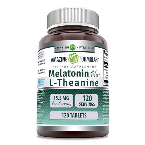 Image of Amazing Formulas Melatonin Plus L-Theanine | 10 Mg | 120 Tablets