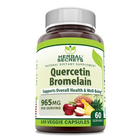 Image of Herbal Secrets Quercetin 800 Mg with Bromelain | 165 Mg | 120 Veggie Capsules
