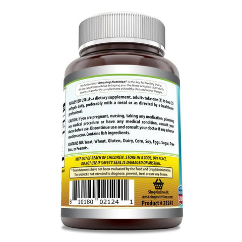 Image of Amazing Omega Fish Oil | 1300 Mg | 180 Softgels | Lemon Flavor