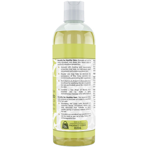 Image of Beauty Aura Avocado Oil | 100% Pure | 16 Fl. Oz (473 ml) | Deep Moisturizing