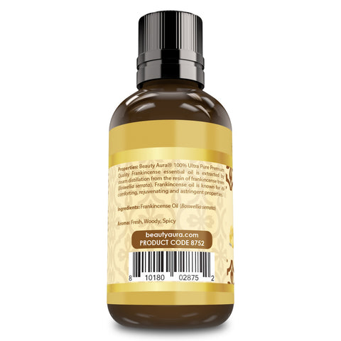 Image of Beauty Aura Frankincense Oil | Therapeutic Grade Essential Oil | 1 Fl. Oz (30 ml) | Premium Collection