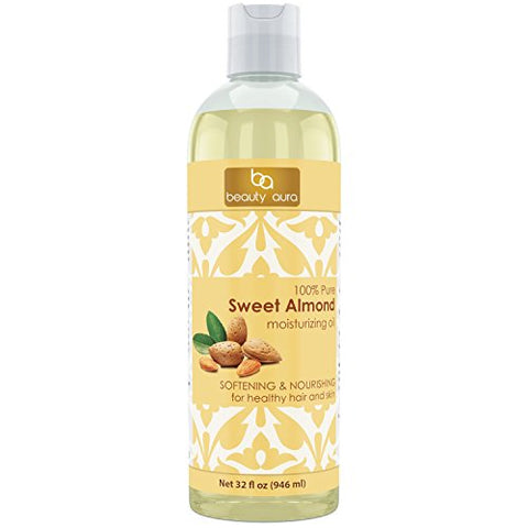 Image of Beauty Aura Sweet Almond Oil | 32 Fl Oz | 946 Ml